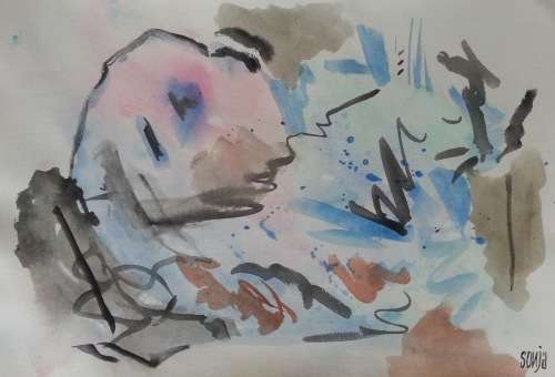 Determination - Watercolors on paper - Abstract Art