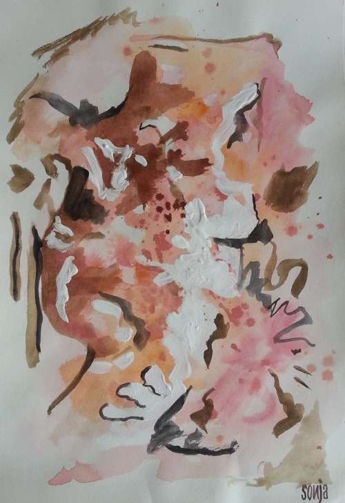 In a different light - Watercolors on paper - Abstract Art