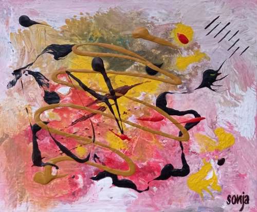 Momentum - Acrylics & Watercolors on canvas board - Abstract Art