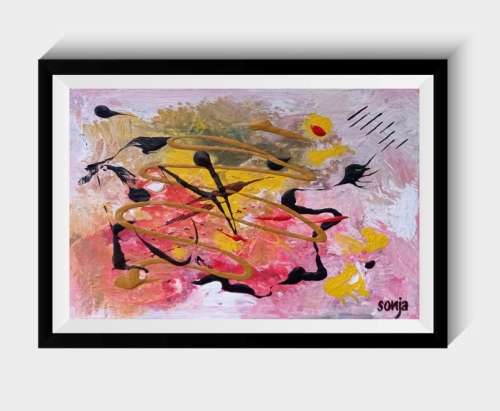 Momentum - Acrylics & Watercolors on canvas board - Abstract Art