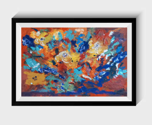 Bouquet 4 - Oil  on canvas sheet - Abstract Art