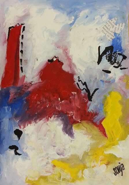 Reunite - Watercolors & Acrylics on paper - Abstract Art