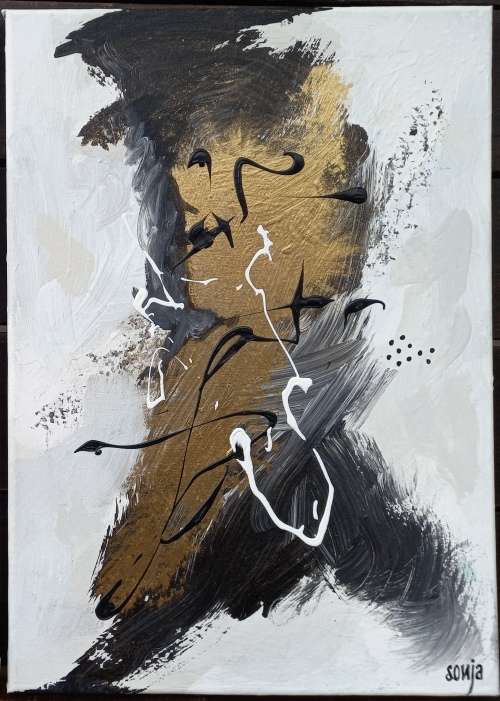 Winter Gold - Set of 2 Abstract Art