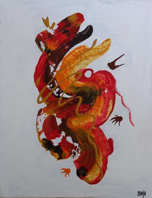 Joined - Acrylics on canvas board - Abstract Art