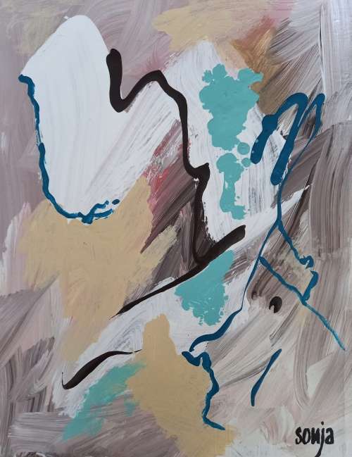 Surrender -  Acrylics on canvas sheet - Abstract Art