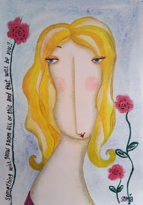 Something will grow from all of this -  Acrylics on paper