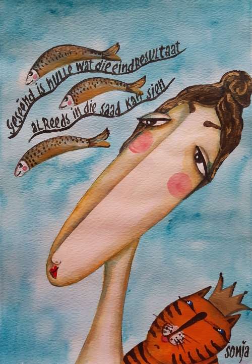 Geseënd is hulle -  Acrylics on paper