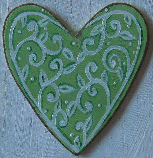Green Shabby Heart
