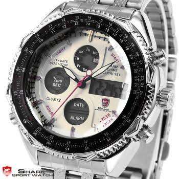 Authentic Shark Sport  Mens Digital LCD Date Day Display Alarm Chronograph Quartz Watch