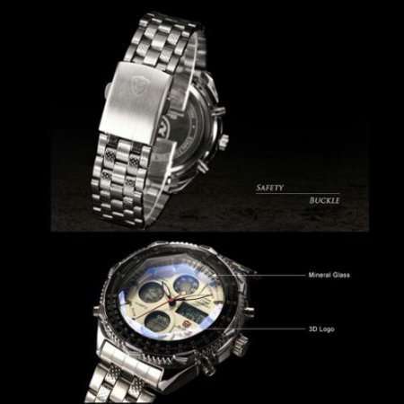 Authentic Shark Sport  Mens Digital LCD Date Day Display Alarm Chronograph Quartz Watch