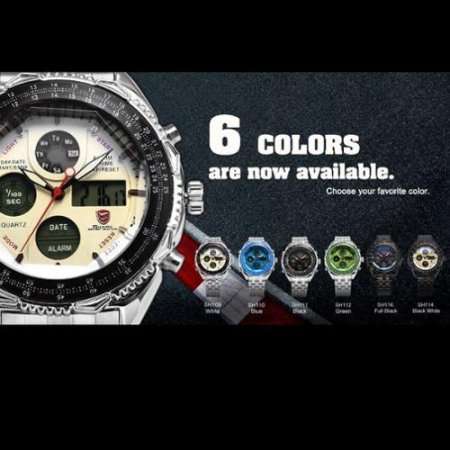 Authentic Shark Sport  Mens Digital LCD Date Day Display Alarm Chronograph Quartz Watch