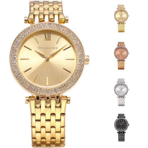 Authentic Stunning Taylor Cole AGLAIA Series Gold Crystal Bezel Ladies Watch