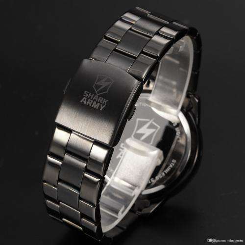 HOT BRAND NEW AUTHENTIC SHARK RED AND BLACK ARIES SERIES MENS SPORTS WATCH WITH STAINLESS STEEL BAND