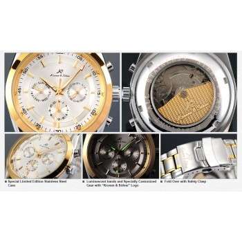 Authentic Brand New KS Luxury Stunning 6 Hands Automatic Mechanical Stainless Steel Mens Watch