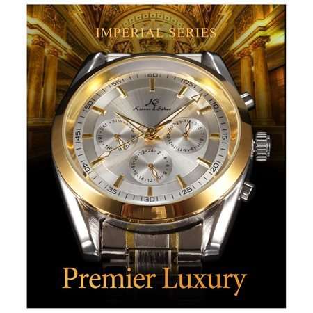Authentic Brand New KS Luxury Stunning 6 Hands Automatic Mechanical Stainless Steel Mens Watch