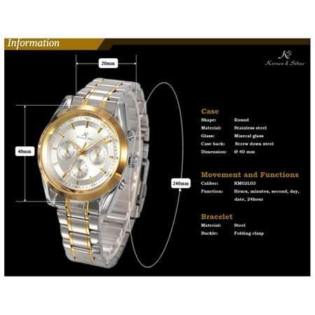 Authentic Brand New KS Luxury Stunning 6 Hands Automatic Mechanical Stainless Steel Mens Watch