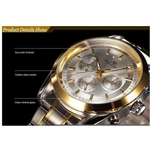 Authentic Brand New KS Luxury Stunning 6 Hands Automatic Mechanical Stainless Steel Mens Watch