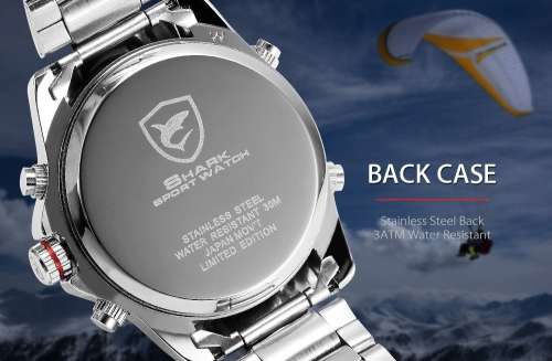 Authentic Brand New MAKO SHARK Men's Army Japan Quartz Analog Digital LED Sport Wrist Watch