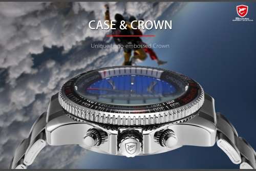 Authentic Brand New MAKO SHARK Men's Army Japan Quartz Analog Digital LED Sport Wrist Watch