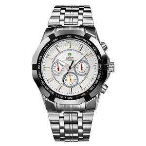 Authentic Brand New WEIDE Silver Stainless Steel Men's Military Sports Quartz Watch