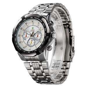 Authentic Brand New WEIDE Silver Stainless Steel Men's Military Sports Quartz Watch