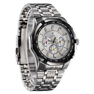 Authentic Brand New WEIDE Silver Stainless Steel Men's Military Sports Quartz Watch