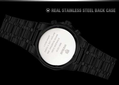 Authentic Brand New WEIDE Silver Stainless Steel Men's Military Sports Quartz Watch