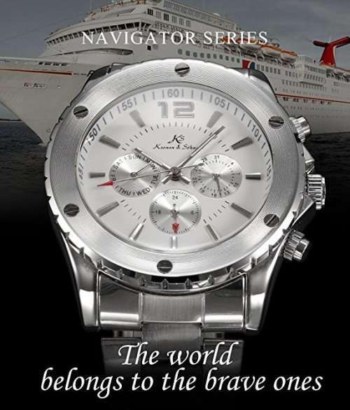 Authentic, Brand New Luxury KS White Dial Elegant Automatic Mechanical Men's Wrist Watch Day/Date