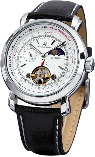Authentic Brand New KS Men's Wrist Watch Luxury Moon Phase Automatic Mechanical White Dial