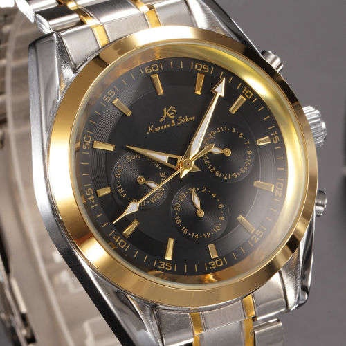 Luxury, authentic, brand new KS Black Analog Date Day Automatic Mechanical Steel Men's Watch