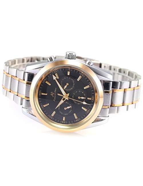 Luxury, authentic, brand new KS Black Analog Date Day Automatic Mechanical Steel Men's Watch