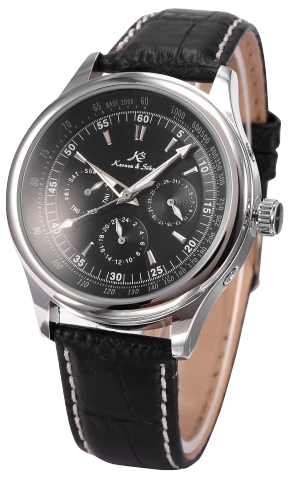 Authentic KS Imperial Luxury Automatic Mechanical Date Day 6 Hands Leather Mens Sports Watch