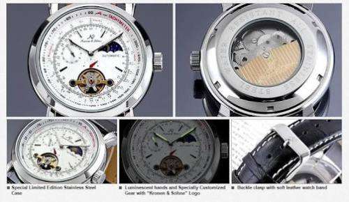Authentic Brand New KS Men's Wrist Watch Luxury Moon Phase Automatic Mechanical White Dial