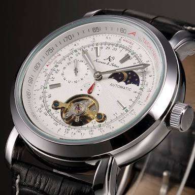 Authentic Brand New KS Men's Wrist Watch Luxury Moon Phase Automatic Mechanical White Dial