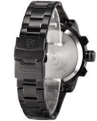 Authentic Brand New  Shark Mens Analog LED  Alarm Date Day Display Stainless Steel Quartz Watch