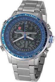 Authentic Brand New Men's "Winghead shark" Digital/Analog Quartz Day/Date/Alarm Stainless stee