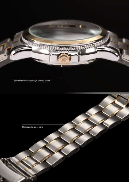 Authentic Brand New KS Royal Carving White Skeleton Mens Steampunk Automatic Mechanical Dress Watch