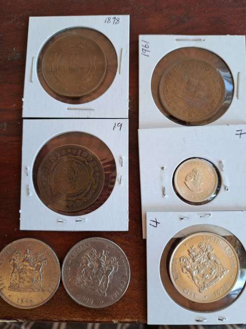 Collection of old South African coins - incl. 1898 & 1892 Penny