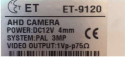 4mm 3 Megapixel AHD Box CAMERA