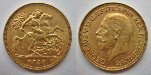 ## 1929 South Africa Gold Sovereign ##