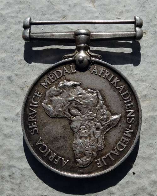 ## World War 11 African Service Medal to W.V.G James ##