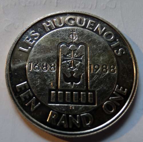 ##  Unc 1988 South African Silver R1  ## Hugenote