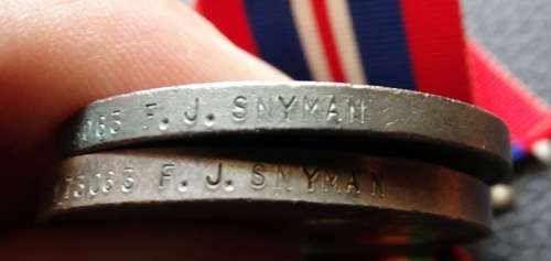 WW2 Medals to FJ Snyman