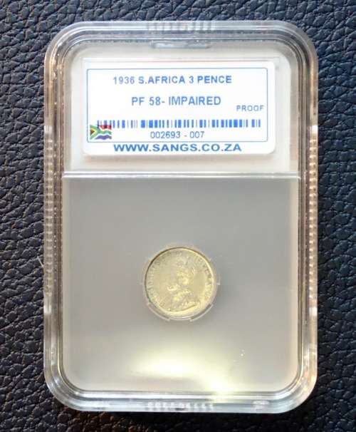 1936 South African Proof 58 3D Mintage 40. Herns R5000