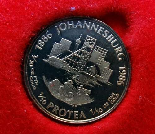 1986 City of Johannesburg Gold 1/10th