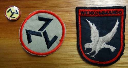 Afrikaner Weerstands Beweging Camo Swallow Tail cap with various AWB insignia