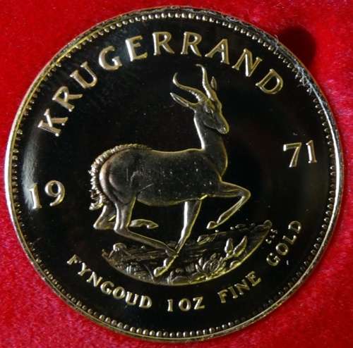 1971 Proof South African Krugerrand In Red Sam Box