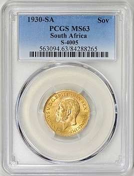 1930 South African MS63 PCGS Sovereign