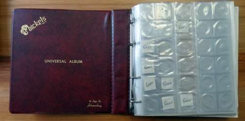 Maroon Colour Coin Album with 19 insert Various Sizes. No Coins