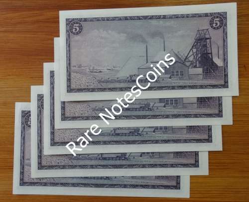 UNC TW de Jongh Seq Banknotes.Afr over Eng . Watermark Van Riebeeck. F293/ 825706 to 010